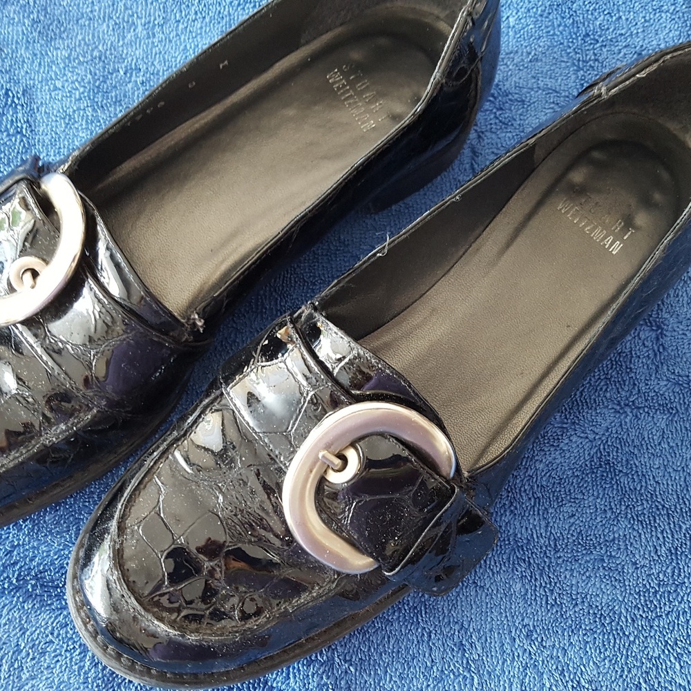 Stewart Weitzman Loafers, Black Patent in Women